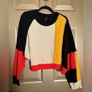 Moon&Madison Women’s Color Block Crop Sweater Sz L